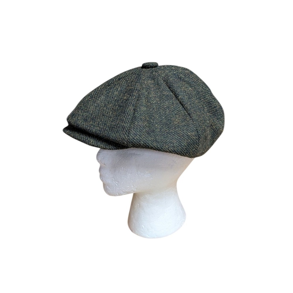 Peaky Hat The Apple Newsboy Cap Size L Green Tweed Wool Blend Flat Cap Retro